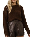 English Factory Round-neck Knit Sweater In Chocolate