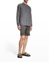 Vince Men's Linen Sport Shirt In Abyss