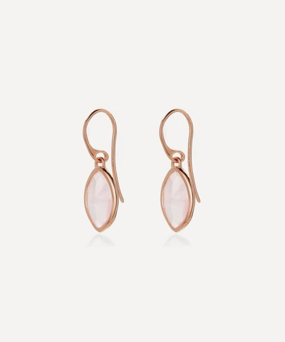 Monica Vinader Petal 18ct Recycled Rose-gold Plated Vermeil Sterling-silver And Rose Quartz Earrings In Rose Gold