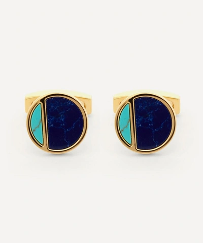 Simon Carter Eclipse Sodalite And Blue Howlite Cufflinks In Gold