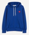 Comme Des Garçons Play Heart Patch Hooded Sweatshirt In Navy