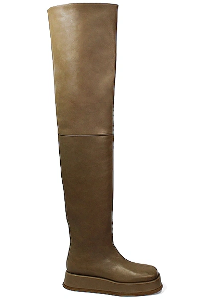 Gia Borghini Gia X Rhw Rosie 10 Platform Faux Leather Over-the-knee Boots In Tawny Brown