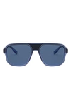 Dolce & Gabbana Step Injection Aviator-frame Sunglasses In Blue/ Black/ Dark Blue