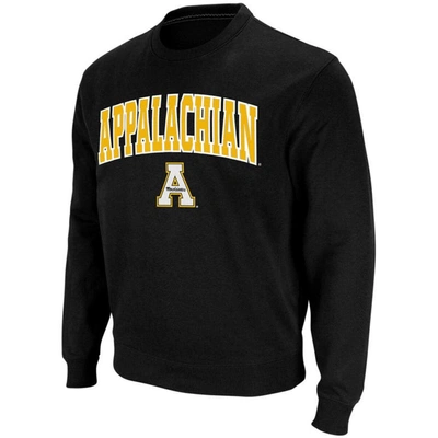 Colosseum Men's Black Appalachian State Mountaineers Arch Logo Crew Neck Sweatshirt
