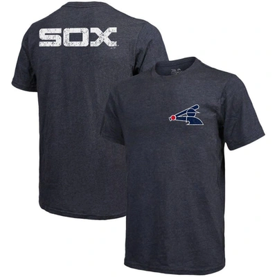 MAJESTIC MAJESTIC THREADS NAVY CHICAGO WHITE SOX THROWBACK LOGO TRI-BLEND T-SHIRT