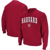 Colosseum Men's Crimson Harvard Crimson Team Arch Logo Tackle Twill Pullover Sweatshirt In Crimson