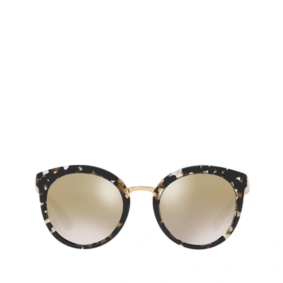 Dolce & Gabbana Dolce &amp; Gabbana Dg4268 Cube Black / Gold Sunglasses In Clear Gradient Brown Mirror