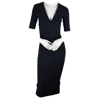 Pre-owned Iris & Ink Mid-length Dress In Navy