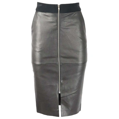 Pre-owned A.l.c Leather Mini Skirt In Black