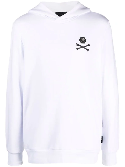 Philipp Plein Logo-print Cotton Hoodie In White