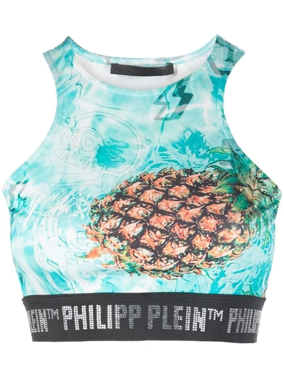 Philipp Plein Pineapple Skies Jogging Top In Blue