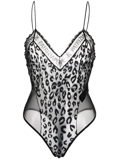 Patrizia Pepe Leopard-print Bodysuit In Black