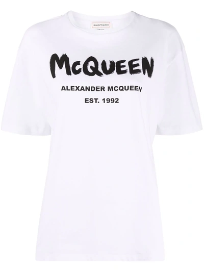 Alexander Mcqueen Logo-print T-shirt In White