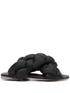 Sebastian Milano Womens Black Leather Sandals