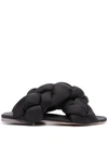 Sebastian Milano Womens Black Leather Sandals In Black