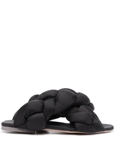 Sebastian Milano Womens Black Leather Sandals