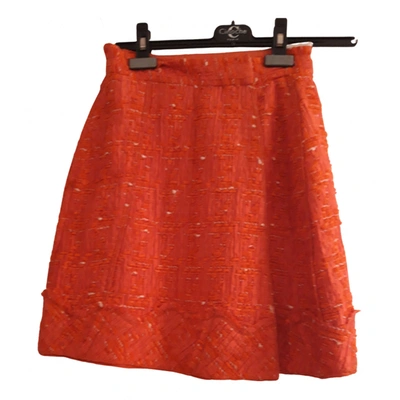 Pre-owned Nina Ricci Silk Skirt In Orange