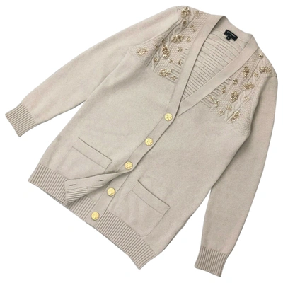 Pre-owned Chanel Cashmere Cardigan In Beige