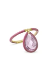 NINA RUNSDORF 18K ROSE GOLD MEDIUM ROSE QUARTZ FLIP RING