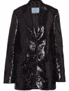 Prada Sequin-embellished Blazer In Black