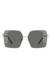 Dolce & Gabbana 60mm Square Sunglasses In Gold-tone