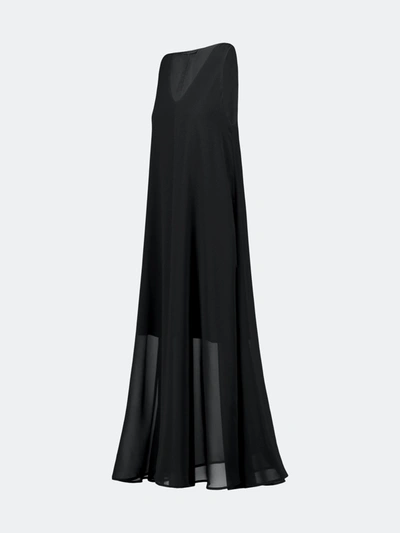 Void/əv/color Deep-v Chiffon Overlay Dress In Black
