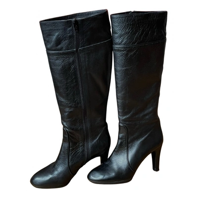 Pre-owned Unisa Leather Boots In Black