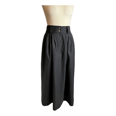 Pre-owned Windsor Cashmere Maxi Skirt In Grey