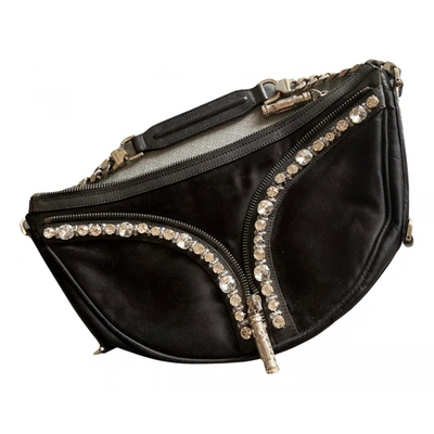 Pre-owned Versace Silk Handbag In Black