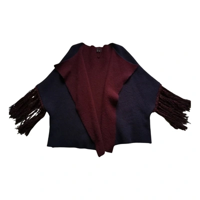 Pre-owned Pinko Wool Cape In Blue