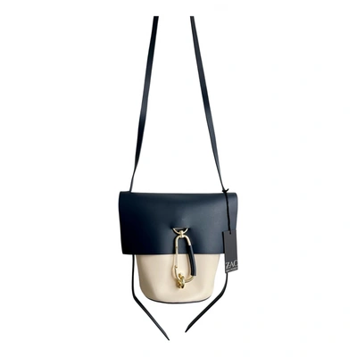 Pre-owned Zac Posen Leather Crossbody Bag In Blue