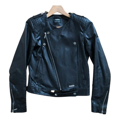 Pre-owned Misbhv Leather Biker Jacket In Black