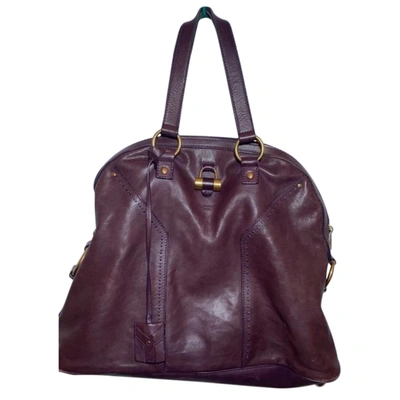 Pre-owned Saint Laurent Muse Leather Handbag In Purple