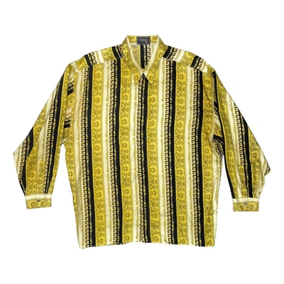 Pre-owned Versace Silk Shirt In Yellow