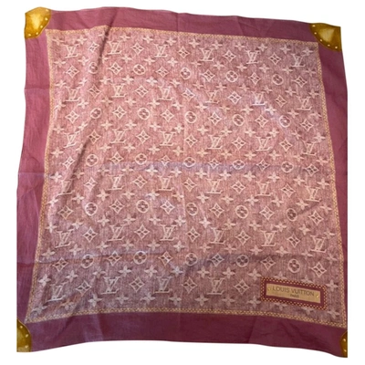 Pre-owned Louis Vuitton Silk Handkerchief In Pink
