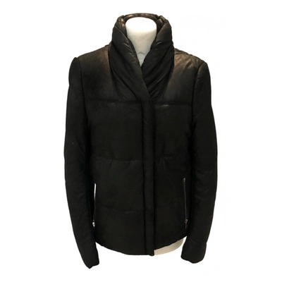 Pre-owned Muubaa Leather Coat In Black