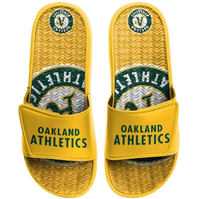 Foco Men's  Oakland Athletics Wordmark Gel Slide Green Sandals