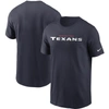 Nike Men's Navy Houston Texans Wordmark Legend Performance T-shirt In Blue