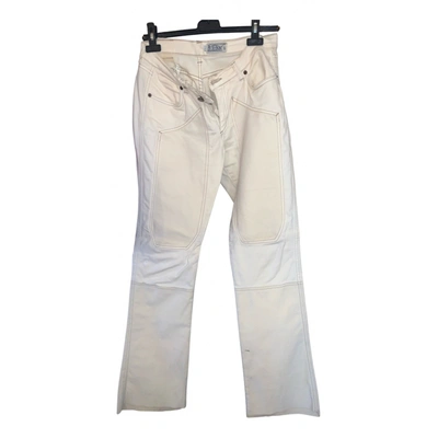 Pre-owned Jeckerson Large Pants In Beige