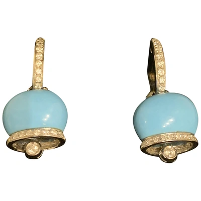 Pre-owned Chantecler White Gold Earrings In Turquoise