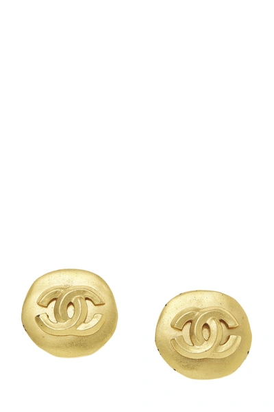 Pre-owned Chanel Gold 'cc' Round Earrings