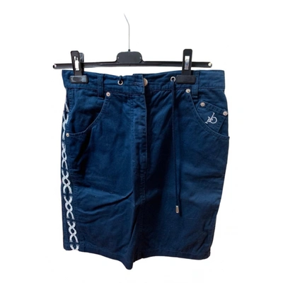 Pre-owned Roccobarocco Mini Skirt In Blue