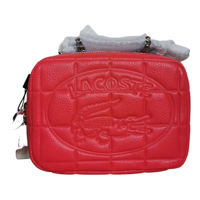 Pre-owned Lacoste Leather Crossbody Bag In Red
