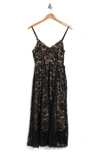 Nsr Crochet Stretch Lace Midi Dress In Black