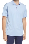 Peter Millar Jubilee Stripe Short Sleeve Stretch Jersey Polo In Blue/ Palmer Pink