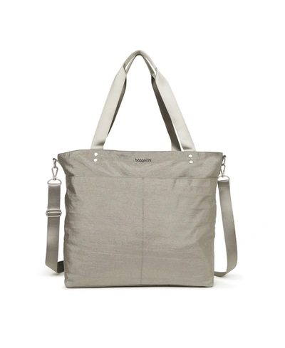 Backstage Baggallini Large Carryall Tote In Sterling Shimmer - Nylon