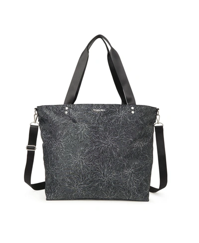 Backstage Baggallini Large Carryall Tote In Midnight Blossom Print - Nylon