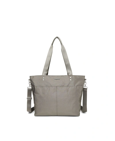 Baggallini Medium Carryall Tote In Sterling Shimmer - Nylon