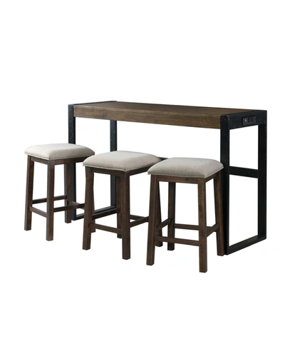 Picket House Furnishings Enrico 4-piece Multipurpose Bar Table Set In Acacia