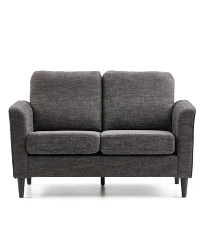Dream Collection Upholstered Curved Arm Loveseat, 52" In Charcoal